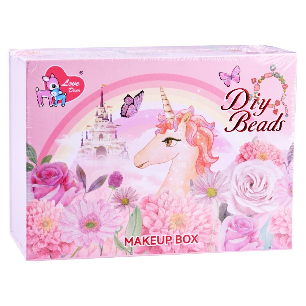JOKO Detský Kozmetický Kufrík Jednorožec + Make Up sada + KORÁLKY