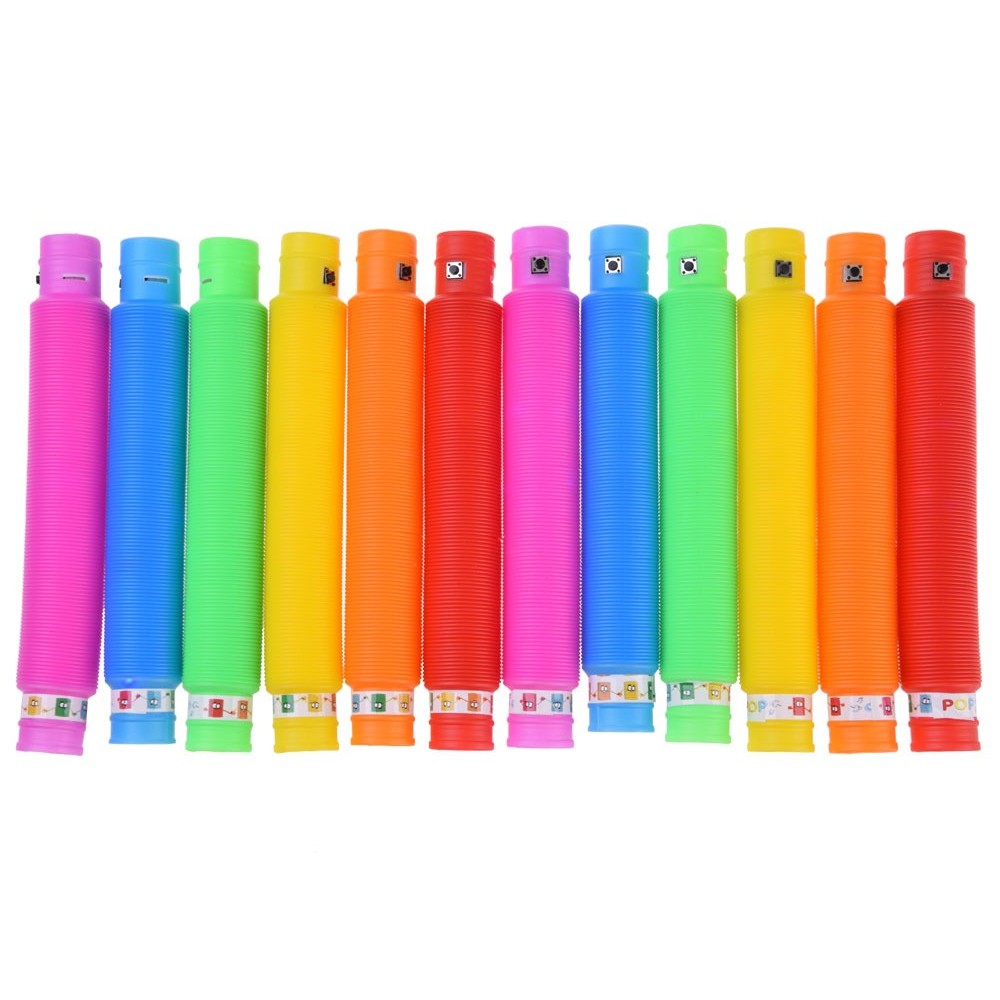 JOKO Sada Veľké Svetelné trubice POP TUBE senzorické trubice TUBA LED 65cm 12ks