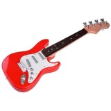 JOKO Detská Elektrická Gitara 44cm s kovovými strunami a zvukmi na batérie, červená