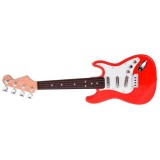 JOKO Detská Elektrická Gitara 44cm s kovovými strunami a zvukmi na batérie, červená