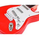 JOKO Detská Elektrická Gitara 44cm s kovovými strunami a zvukmi na batérie, červená