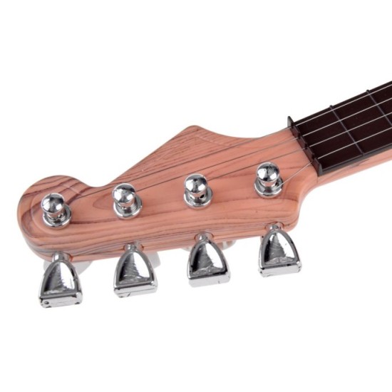 JOKO Detská Elektrická Gitara 44cm s kovovými strunami a zvukmi na batérie, červená