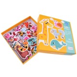 JOKO Detské Puzzle 24ks Zvieratká Lev, Krava, Žaba, Motýľ