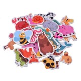 JOKO Detské Puzzle 24ks Zvieratká Lev, Krava, Žaba, Motýľ