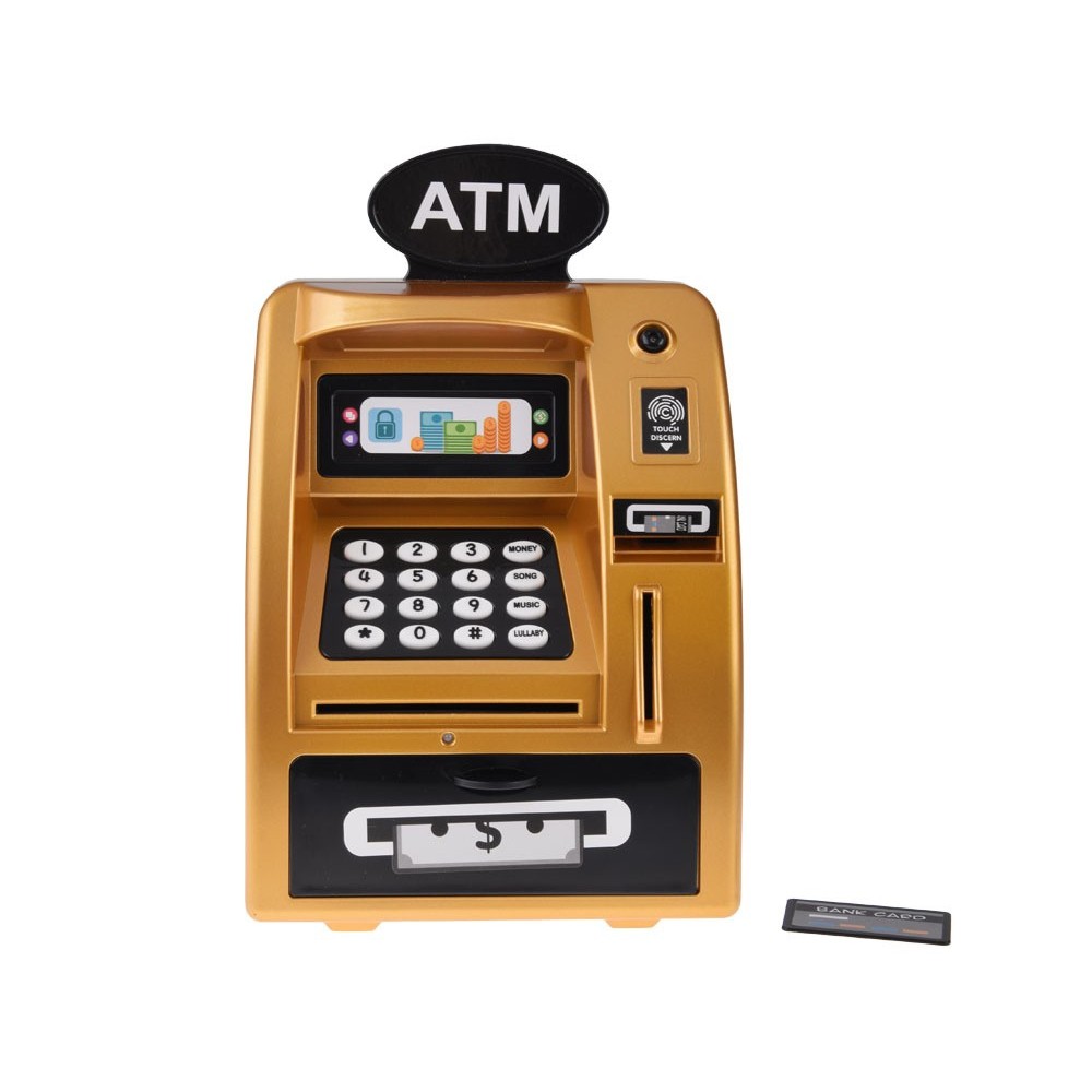 JOKO Hudobný Bankomat na peniaze, pokladnička, zlatý