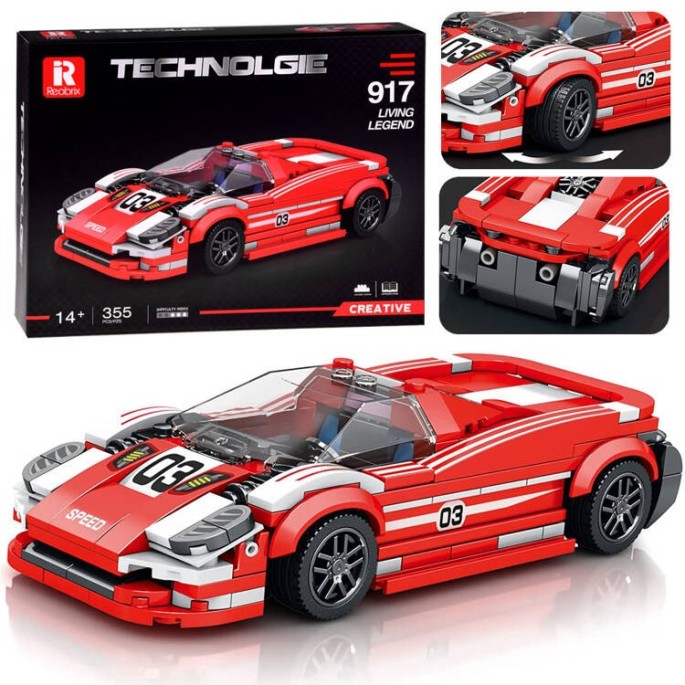 JOKO Technická stavebnica Športové auto 917, kocky 355ks, červené