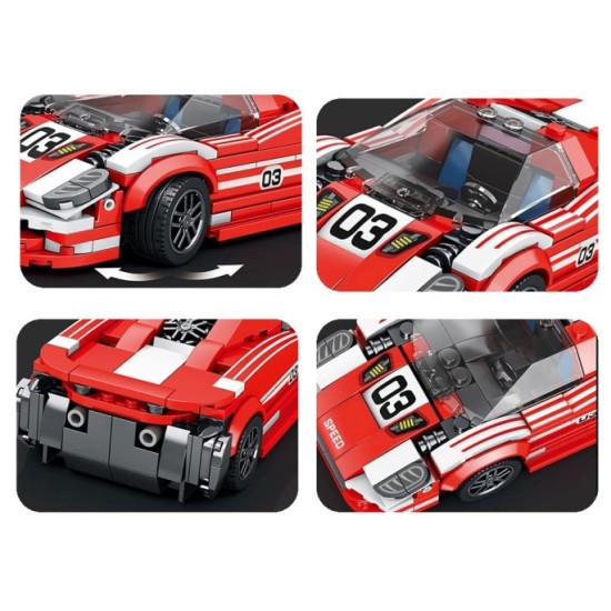 JOKO Technická stavebnica Športové auto 917, kocky 355ks, červené