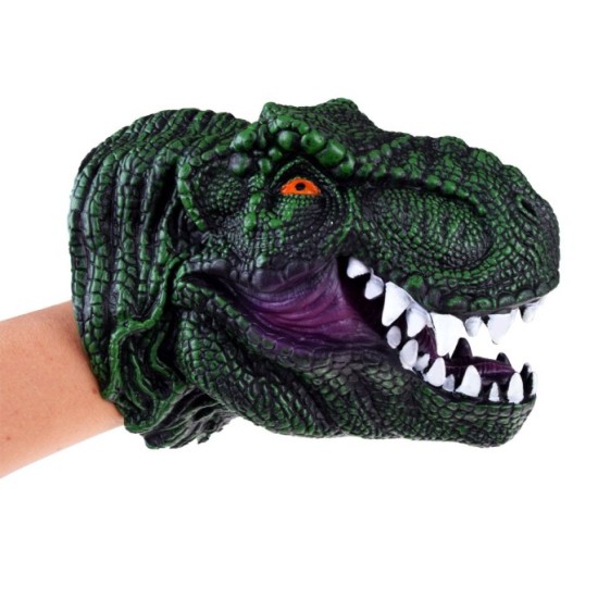 JOKO Ručná Bábková Hlava Dinosaura Dinosaurux T-REX, Rukavica, zelená