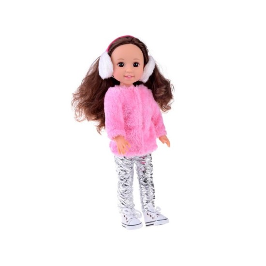 JOKO Veľká bábika 38 cm v zimnom oblečení s čelenkou