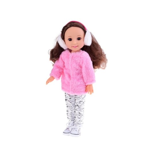 JOKO Veľká bábika 38 cm v zimnom oblečení s čelenkou