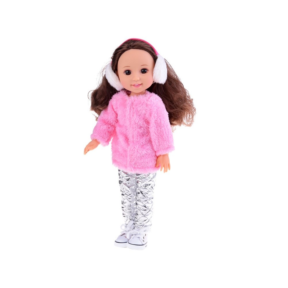 JOKO Veľká bábika 38 cm v zimnom oblečení s čelenkou