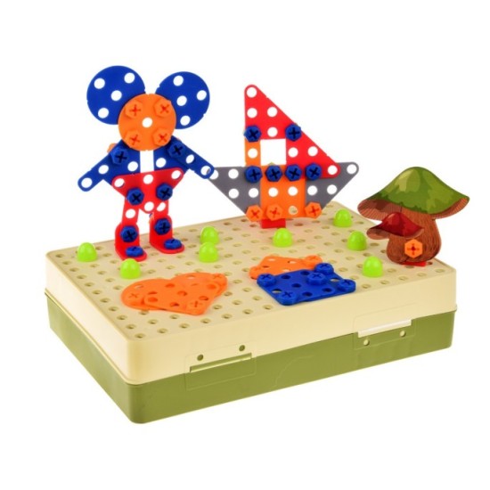 JOKO Konštrukčná Stavebnica 3D Dinosaury v Pralese + vŕtačka na batérie