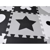 JOKO Detské Penové Puzzle 16ks, Penová ohrádka 2v1, čierno-biela