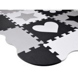JOKO Detské Penové Puzzle 16ks, Penová ohrádka 2v1, čierno-biela