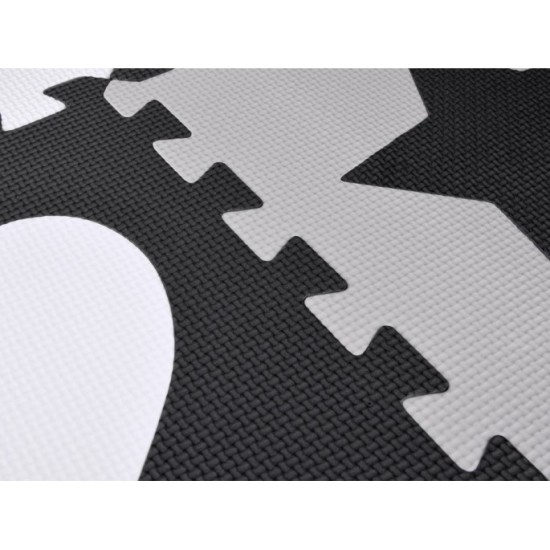 JOKO Detské Penové Puzzle 16ks, Penová ohrádka 2v1, čierno-biela