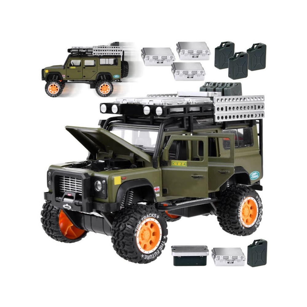 JOKO Kovové Auto Jeep Terénny s LED Svetlom a Zvukmi 1:24, zelený