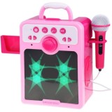 JOKO Detský Karaoke Reproduktor s Mikrofónom + vstup USB a MP3, ružový