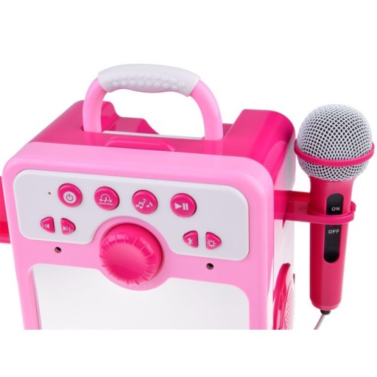 JOKO Detský Karaoke Reproduktor s Mikrofónom + vstup USB a MP3, ružový