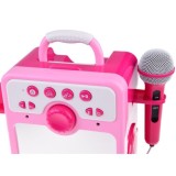 JOKO Detský Karaoke Reproduktor s Mikrofónom + vstup USB a MP3, ružový