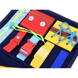 JOKO Montessori Látková Vzdelávacia Kniha pre deti so zipsom, šnúrkami, gombíkami + Abeceda a Čísla