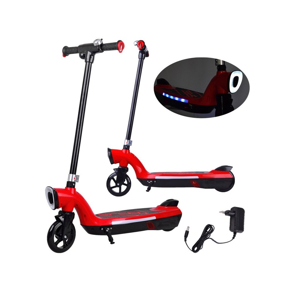 JOKO Elektrická Kolobežka 12V 45W s LED osvetlením, nosnosť 50kg, červená