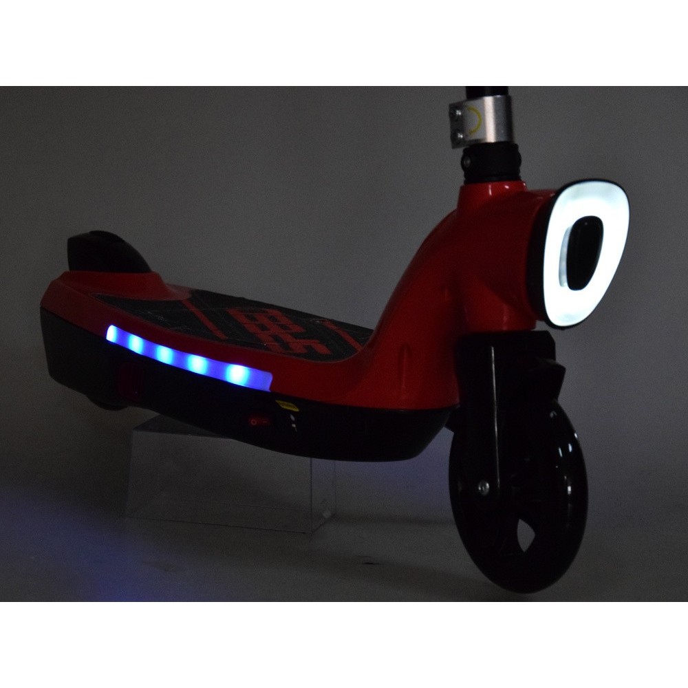 JOKO Elektrická Kolobežka 12V 45W s LED osvetlením, nosnosť 50kg, červená