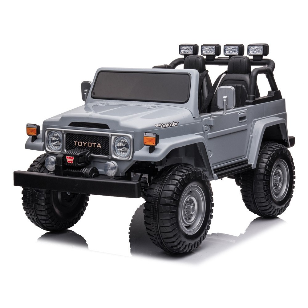 JOKO Elektrické autíčko Toyota Land Cruiser, 4x4 4x24V 100W, Dvojmiestne Kožené sedadlo, Penové kolesá, nosnosť 59kg, sivé