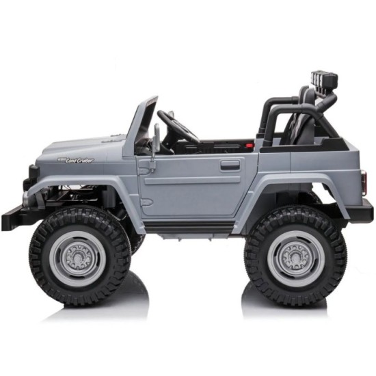 JOKO Elektrické autíčko Toyota Land Cruiser, 4x4 4x24V 100W, Dvojmiestne Kožené sedadlo, Penové kolesá, nosnosť 59kg, sivé