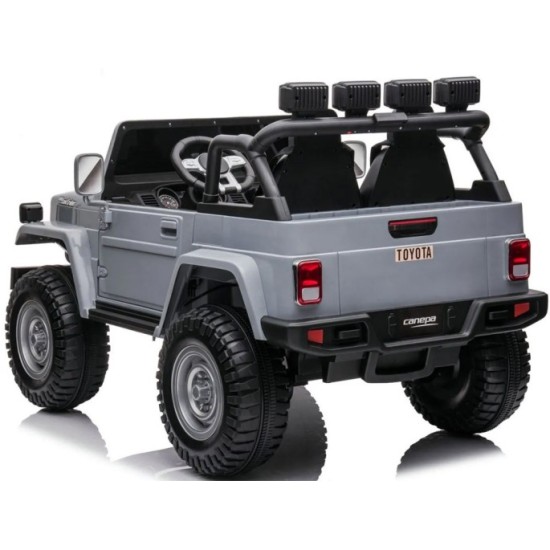 JOKO Elektrické autíčko Toyota Land Cruiser, 4x4 4x24V 100W, Dvojmiestne Kožené sedadlo, Penové kolesá, nosnosť 59kg, sivé