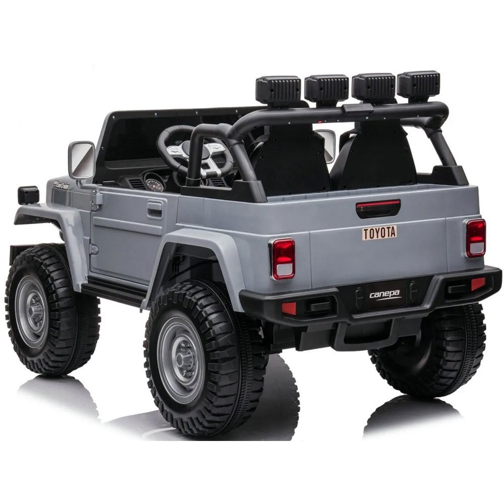 JOKO Elektrické autíčko Toyota Land Cruiser, 4x4 4x24V 100W, Dvojmiestne Kožené sedadlo, Penové kolesá, nosnosť 59kg, sivé