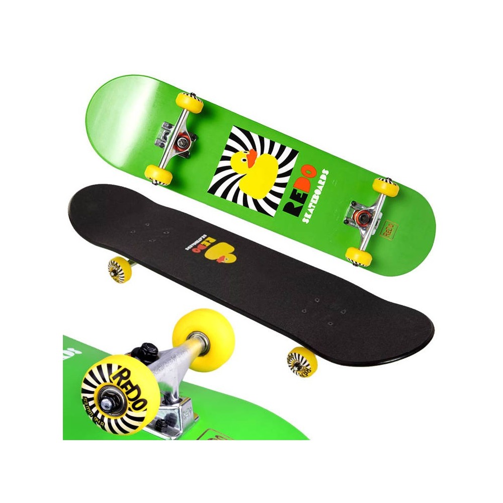 ReDo Drevený Skateboard Rubber Duck, nosnosť 100kg, zelený
