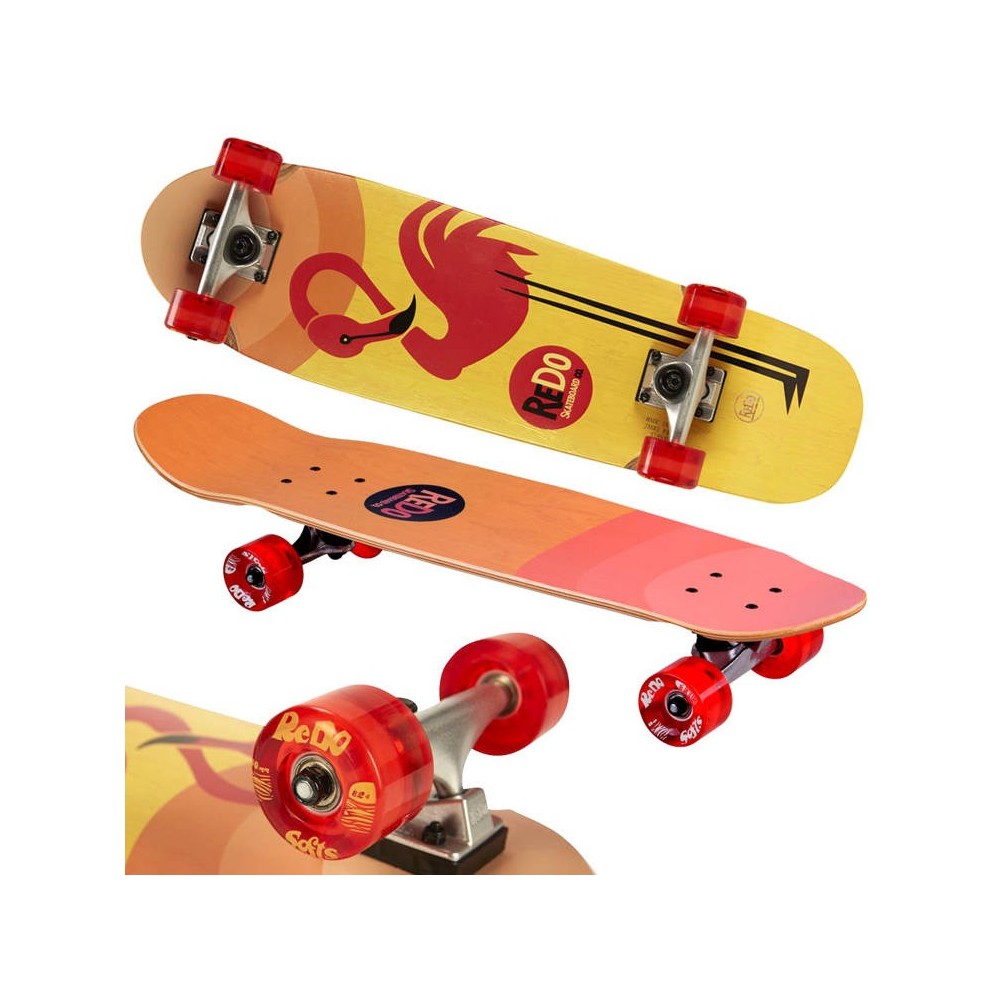 ReDo Drevený Skateboard Flaming, nosnosť 100kg