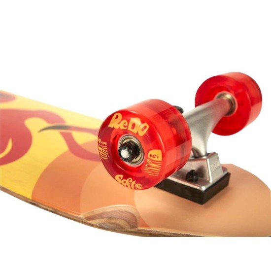 ReDo Drevený Skateboard Flaming, nosnosť 100kg