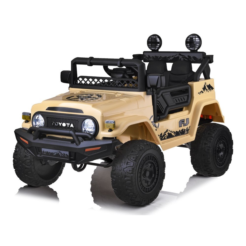 JOKO Elektrické autíčko TOYOTA FJ Cruiser 4x4, penové kolesá, kožené sedadlo, béžové