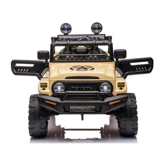 JOKO Elektrické autíčko TOYOTA FJ Cruiser 4x4, penové kolesá, kožené sedadlo, béžové
