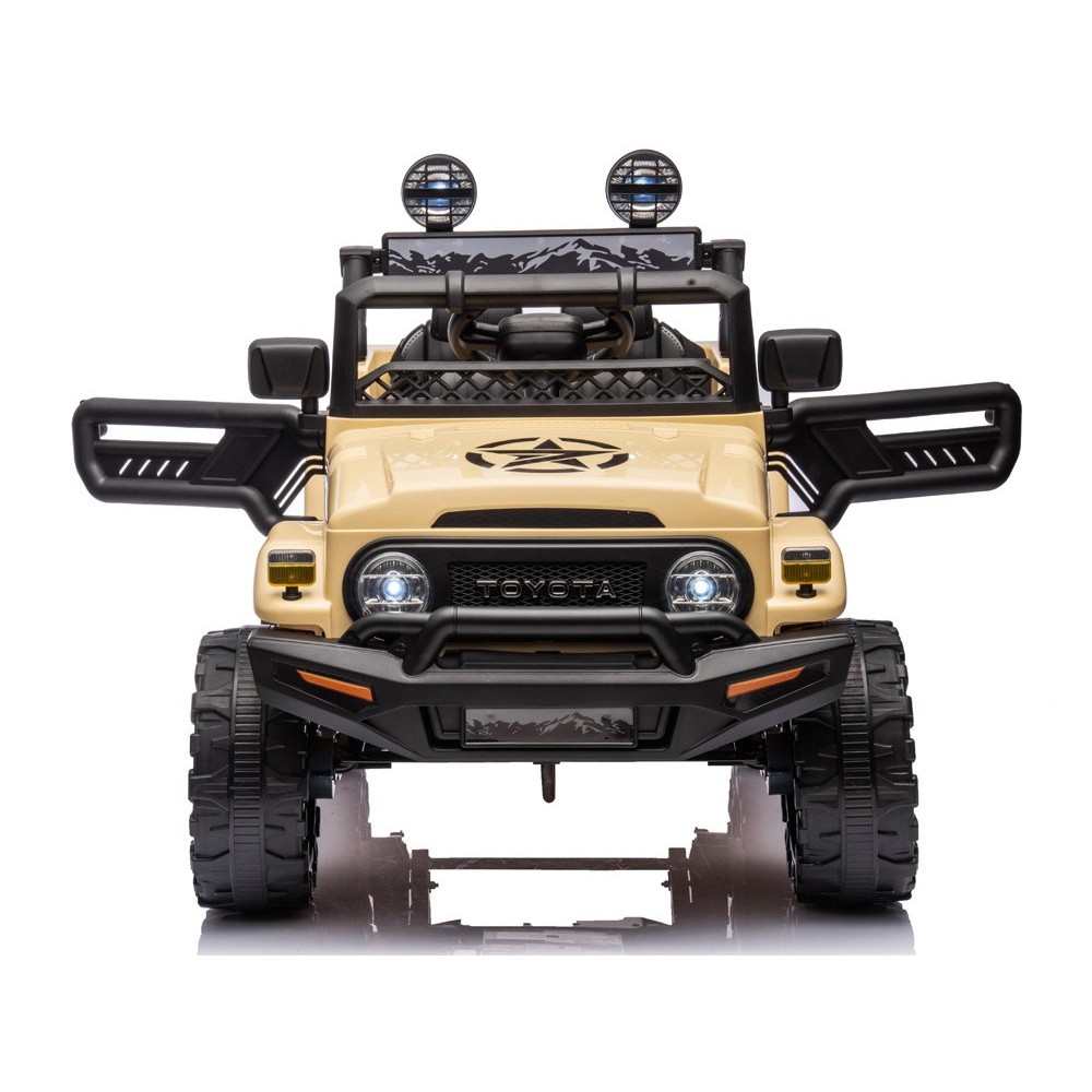 JOKO Elektrické autíčko TOYOTA FJ Cruiser 4x4, penové kolesá, kožené sedadlo, béžové