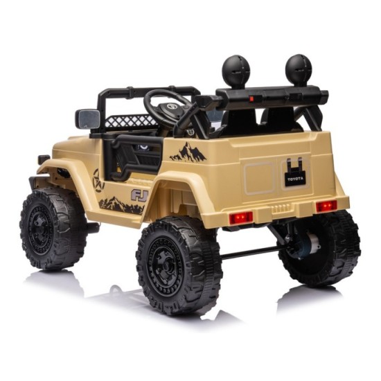 JOKO Elektrické autíčko TOYOTA FJ Cruiser 4x4, penové kolesá, kožené sedadlo, béžové