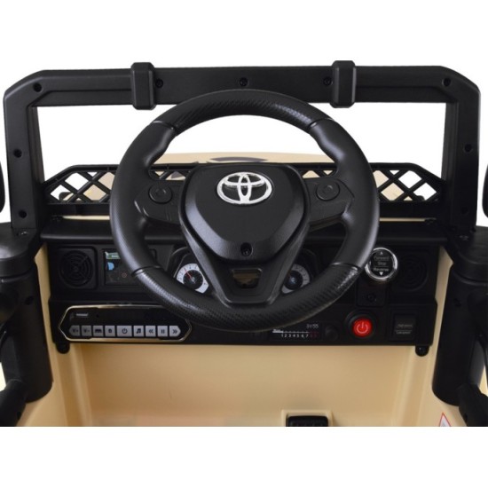 JOKO Elektrické autíčko TOYOTA FJ Cruiser 4x4, penové kolesá, kožené sedadlo, béžové