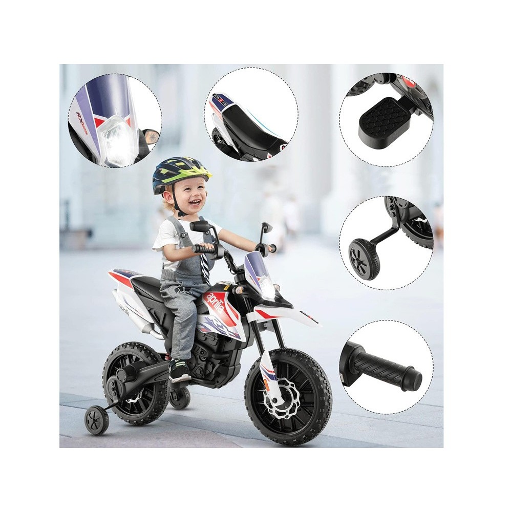 JOKO Elektrická Motorka APRILIA RX125, penové kolesá, kožené sedadlo, červená