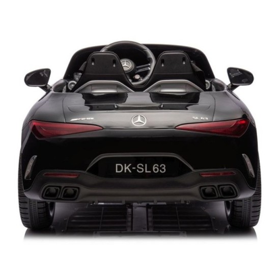 JOKO Elektrické autíčko Mercedes SL 63 AMG, penové kolesá, kožené sedadlo, čierne