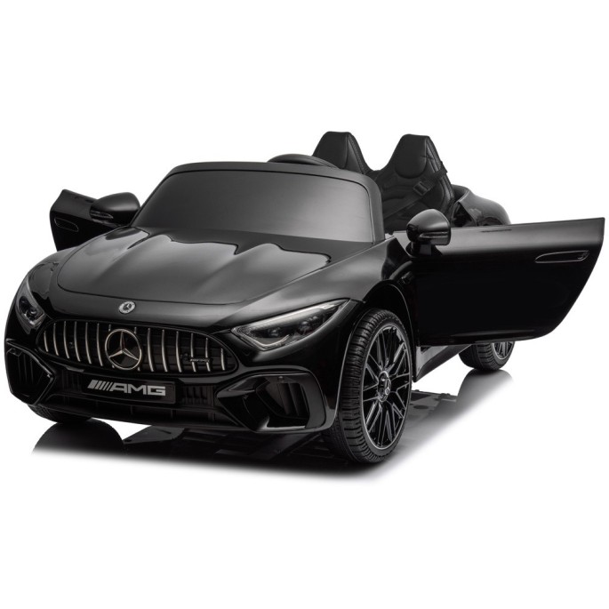 JOKO Elektrické autíčko Mercedes SL 63 AMG, penové kolesá, kožené sedadlo, čierne