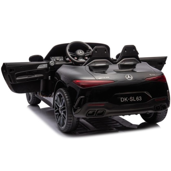 JOKO Elektrické autíčko Mercedes SL 63 AMG, penové kolesá, kožené sedadlo, čierne