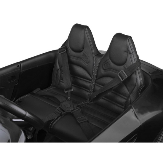 JOKO Elektrické autíčko Mercedes SL 63 AMG, penové kolesá, kožené sedadlo, čierne