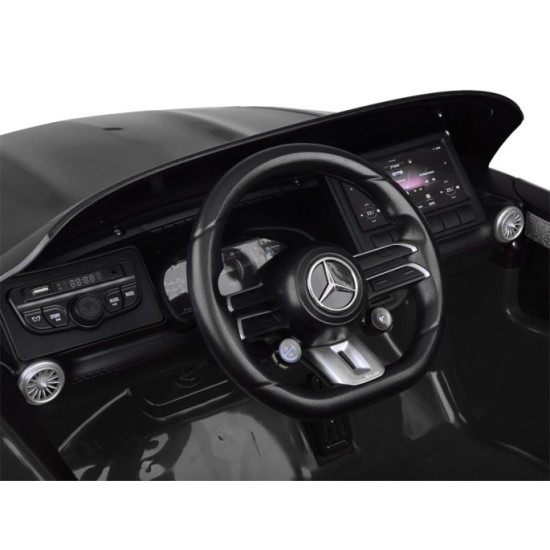 JOKO Elektrické autíčko Mercedes SL 63 AMG, penové kolesá, kožené sedadlo, čierne