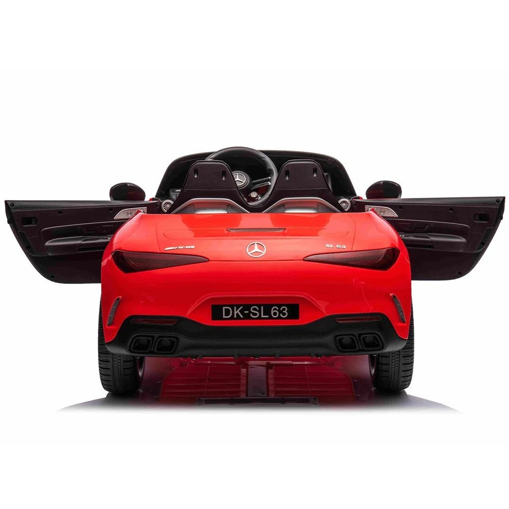 JOKO Elektrické autíčko Mercedes SL 63 AMG, penové kolesá, kožené sedadlo, červené