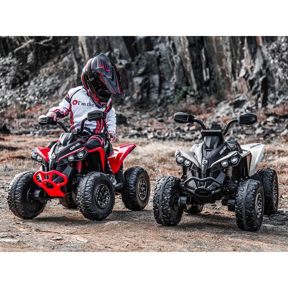 JOKO Elektrická štvorkolka Off-road CAN-AM 24V 200W, penové kolesá, kožené sedadlo, červená