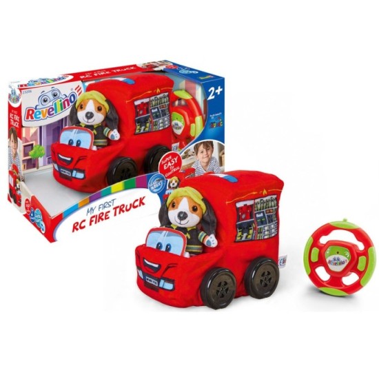 Revell Revellino Moje prvé RC Hasičské auto, diaľkovo ovládané plyšové auto pre deti od 2 rokov + Plyšový Hasičský Pes
