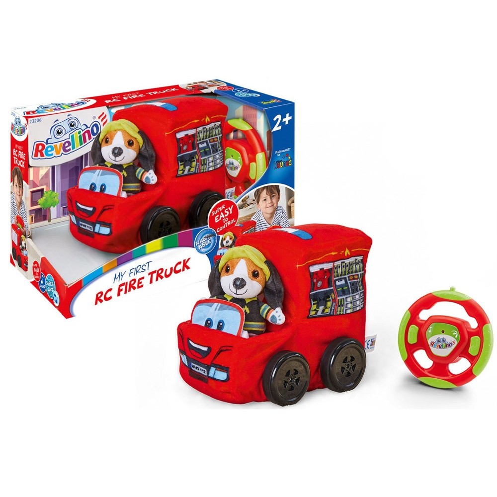 Revell Revellino Moje prvé RC Hasičské auto, diaľkovo ovládané plyšové auto pre deti od 2 rokov + Plyšový Hasičský Pes
