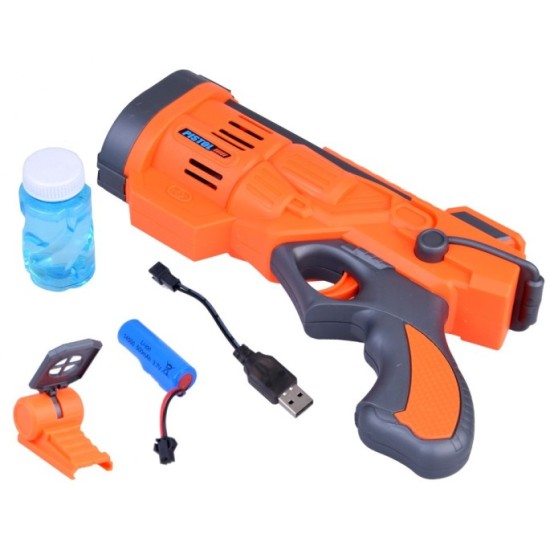 JOKO Bublifuková pištoľ na batériu + USB nabíjačka, oranžová