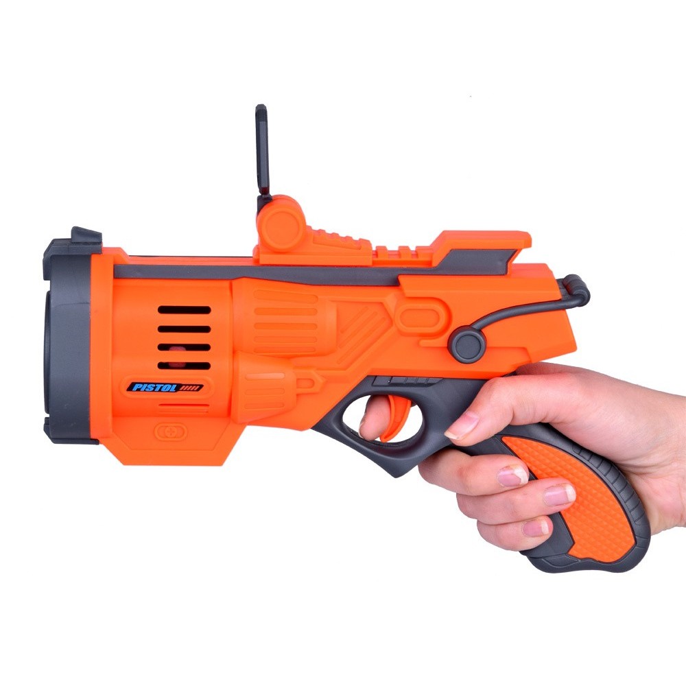 JOKO Bublifuková pištoľ na batériu + USB nabíjačka, oranžová